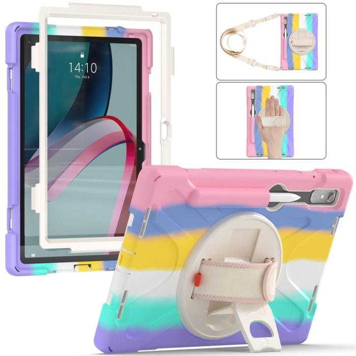 Bild 3, Lenovo Tab P11 Pro Gen 2 Skal 360 Rotation Shockproof Med Rem Rainbow