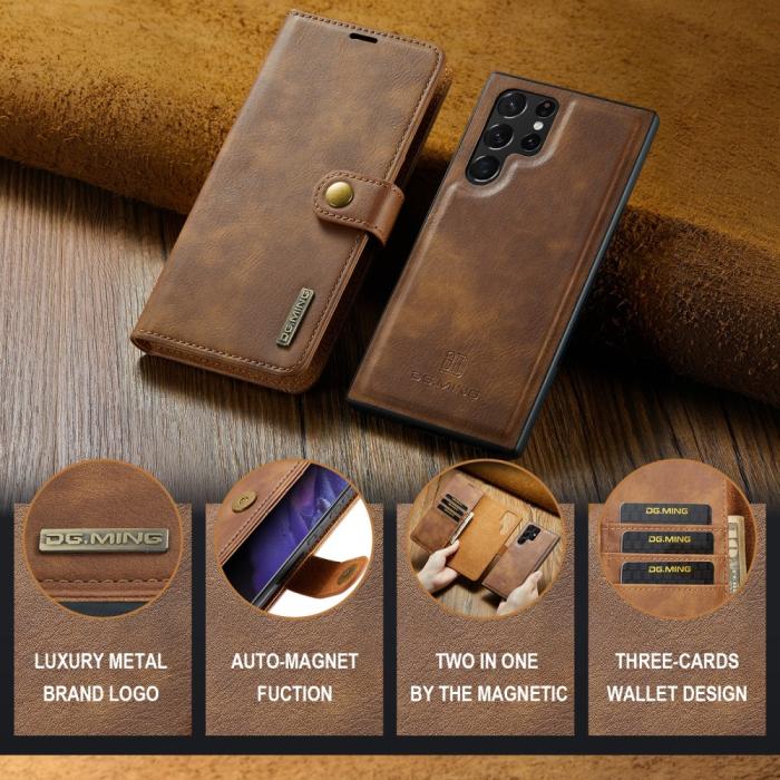 Bild 4, DG.MING Galaxy S24 Ultra 2in1 Magnet Fodral / Skal Brun