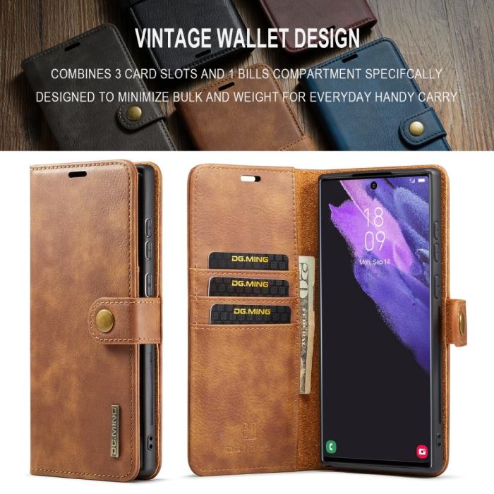 Bild 6, DG.MING Galaxy S24 Ultra 2in1 Magnet Fodral / Skal Brun