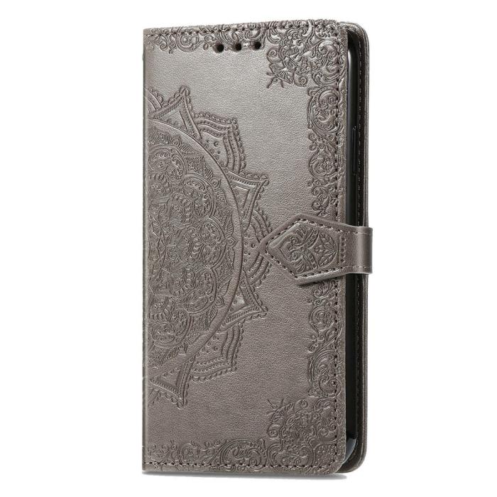 Bild 5, Samsung Galaxy S23 Ultra Fodral Mandala Läder Grå