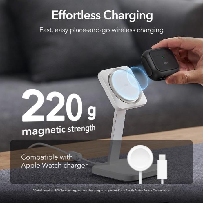 Bild 3, ESR AirPods 4 Skal MagSafe Orbit HaloLock Svart
