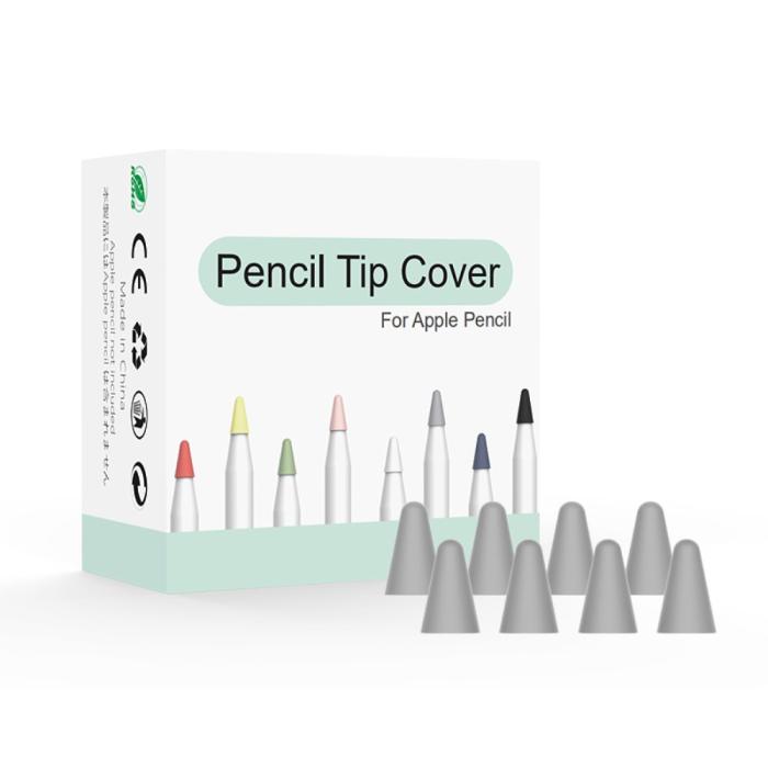 Bild 1, 8-PACK Apple Pencil 1/2/Pro Spetsskydd / Tip Cover Grå