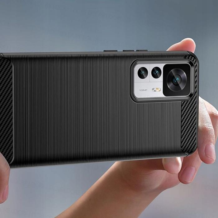 Bild 2, Tech-Protect Xiaomi 12T / 12T Pro Skal Borstad Stål Textur Svart