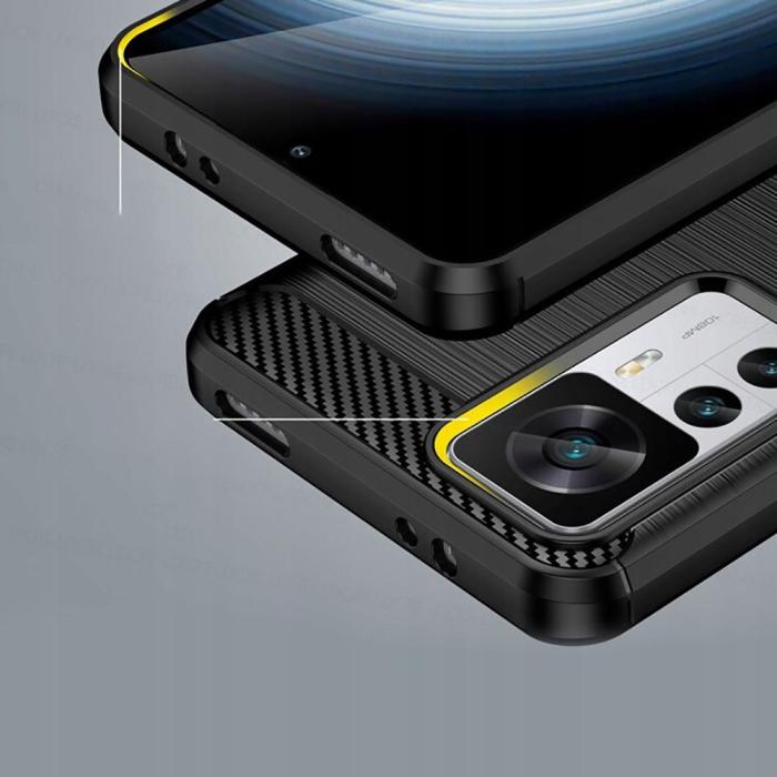 Bild 3, Tech-Protect Xiaomi 12T / 12T Pro Skal Borstad Stål Textur Svart
