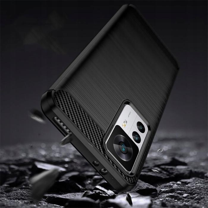Bild 4, Tech-Protect Xiaomi 12T / 12T Pro Skal Borstad Stål Textur Svart