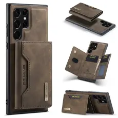 DG.MING Galaxy S25 Ultra Skal Med Magnetisk Pl&aring;nbok Brun