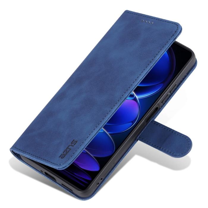 Bild 6, AZNS Xiaomi Redmi Note 12 Pro 5G Fodral Retro Läder Blå