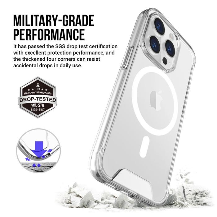 Bild 4, iPhone 16 Pro Skal MagSafe Shockproof Transparent