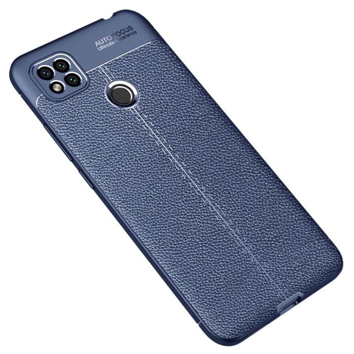 Bild 2, Xiaomi Redmi 9C Skal Litchi Textur Blå