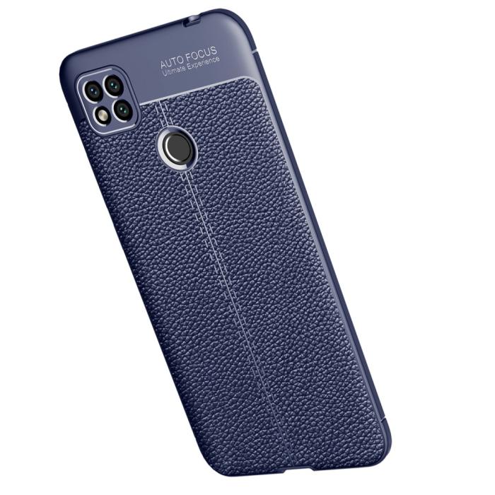 Bild 3, Xiaomi Redmi 9C Skal Litchi Textur Blå