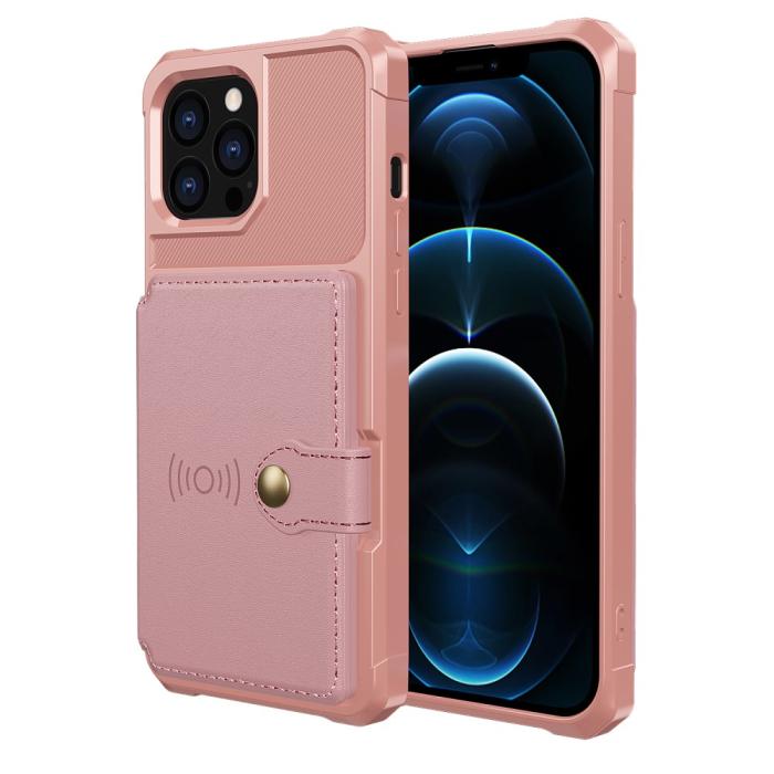 Bild 2, iPhone 13 Pro Max Skal Med Magnetisk Plånbok Roséguld