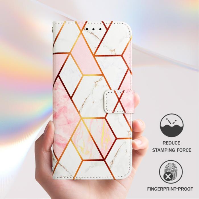 Bild 4, iPhone 16 Pro Fodral Marmor Vit/Rosa