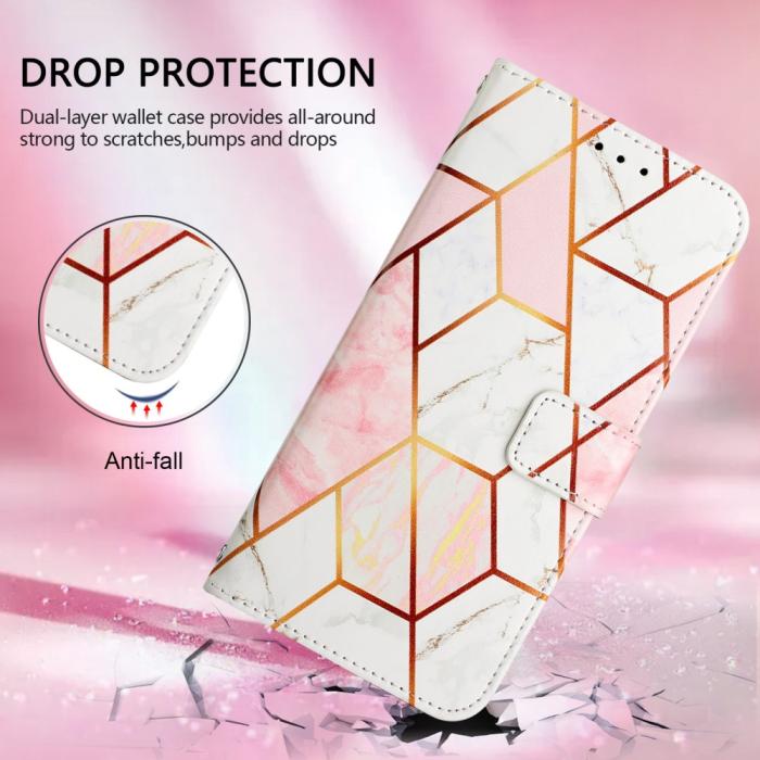 Bild 5, iPhone 16 Pro Fodral Marmor Vit/Rosa