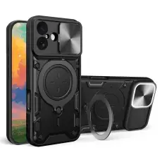 iPhone 17 Skal CamShield Kickstand Hybrid Svart