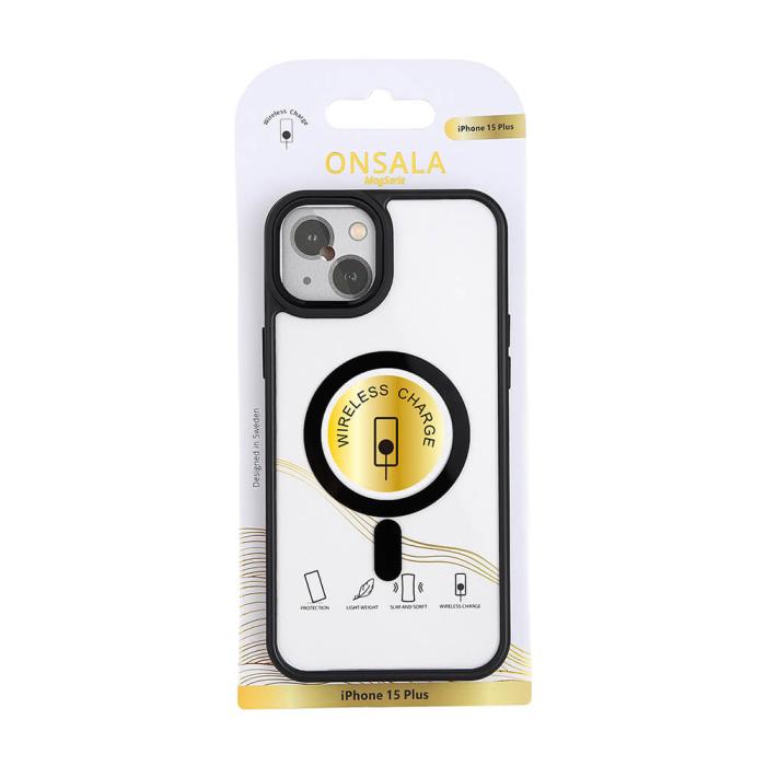 Bild 2, ONSALA iPhone 15 Plus Skal Bumper MagSafe Svart/Transparent