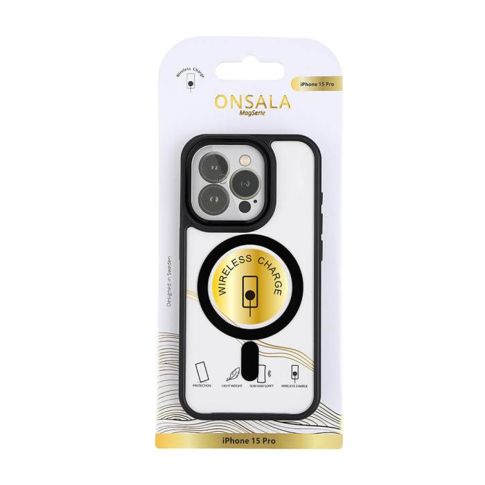 Bild 2, ONSALA iPhone 15 Pro Skal Bumper MagSafe Svart/Transparent