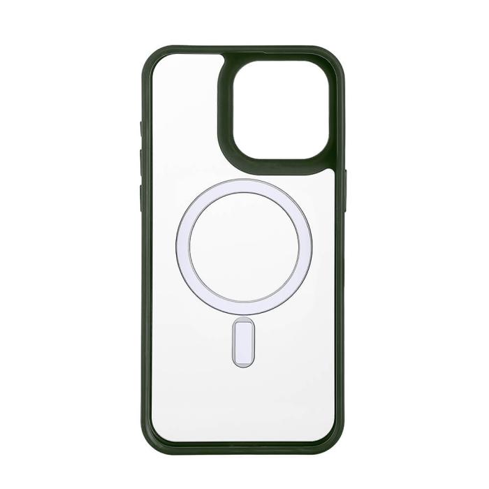 Bild 3, ONSALA iPhone 15 Pro Max Skal Bumper MagSafe Grön/Transparent