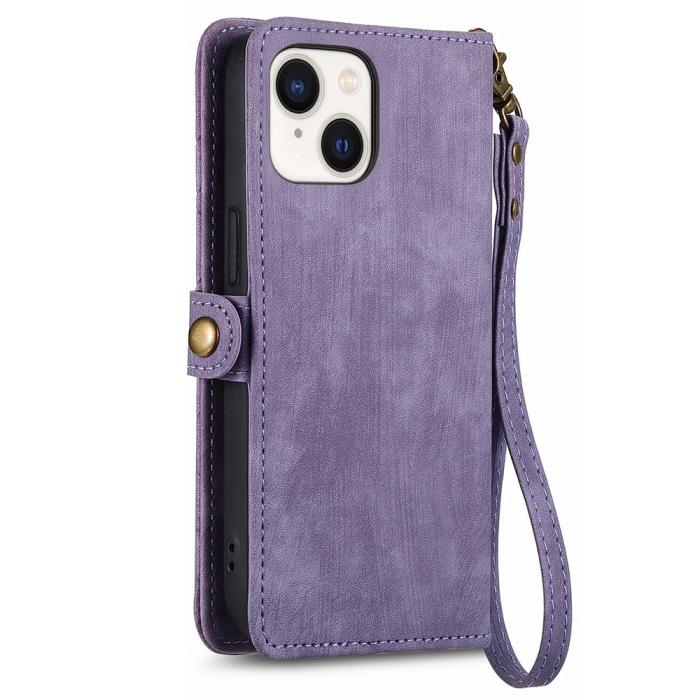 Bild 5, iPhone 15 Plus Fodral Geometri Med Snodd Lila
