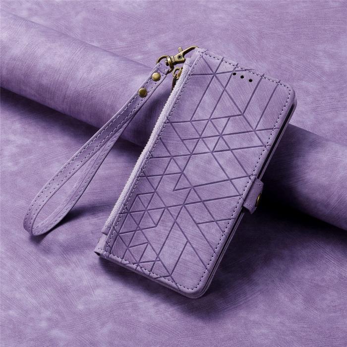 Bild 6, iPhone 15 Plus Fodral Geometri Med Snodd Lila