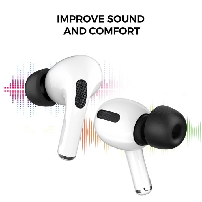 Bild 4, AHASTYLE 3-PACK AirPods Pro 2/1 Öronpluggar Silikon Svart