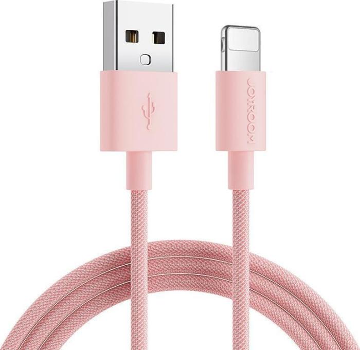 Bild 1, Joyroom 1m 2.4A Lightning Laddningskabel Rosa