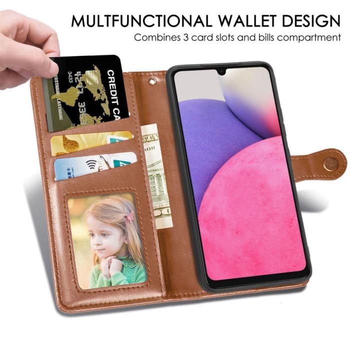Bild 4, Samsung Galaxy A23 5G Fodral PU Läder Brun