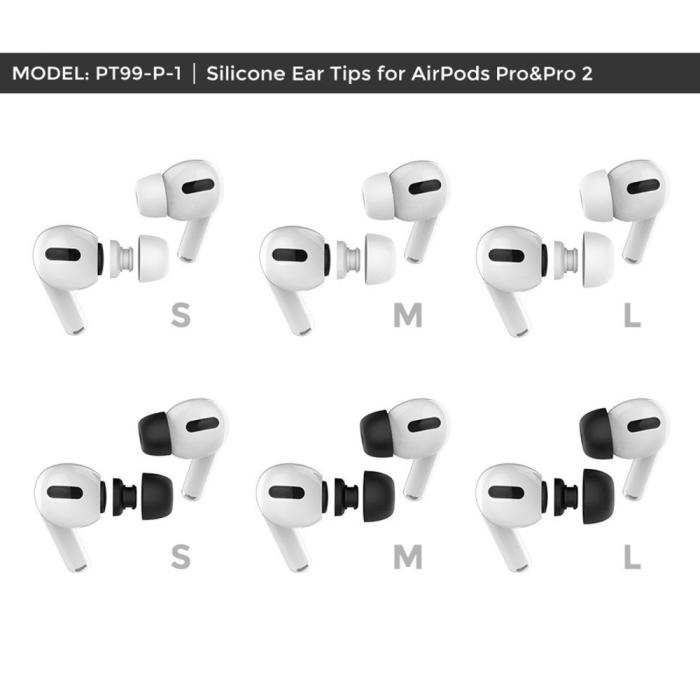 Bild 6, AHASTYLE AirPods Pro 2/AirPods Pro Öronpluggar 3-PACK Svart
