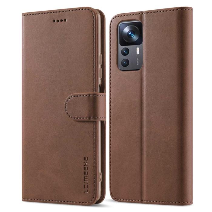 Bild 1, LC.IMEEKE Xiaomi 12T / 12T Pro Fodral Läder Brun