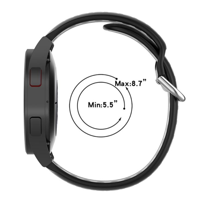 Bild 5, Ihåligt Silikon Armband För Smartwatch (22 mm) - Orange/Grå