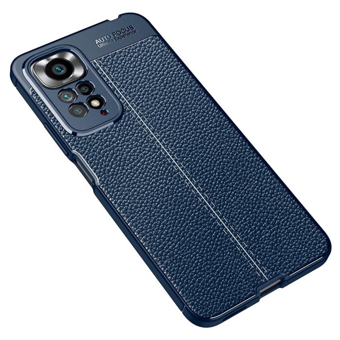 Bild 2, Xiaomi Redmi Note 11 Pro 5G Skal Litchi Textur Blå