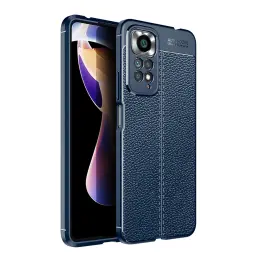 Xiaomi Redmi Note 11 Pro 5G Skal Litchi Textur Blå