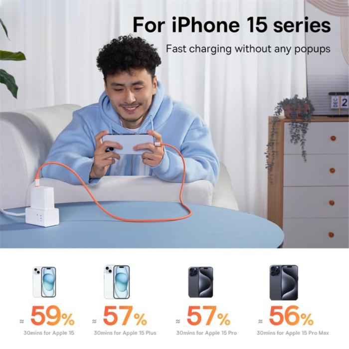 Bild 6, Baseus 1m 100W PD USB-C - USB-C Kabel Snabbladdning