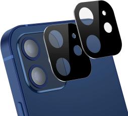 [2-Pack] iPhone 12 Mini Linsskydd I H&auml;rdat Glas - Svart