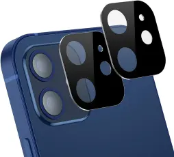 [2-Pack] iPhone 12 Mini Linsskydd I H&auml;rdat Glas - Svart