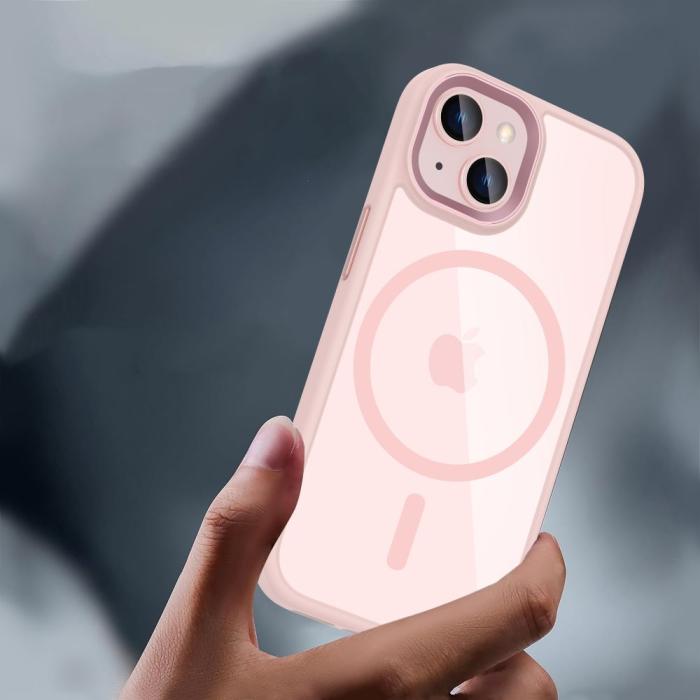 Bild 3, Tech-Protect iPhone 15 Skal MagSafe MagMat Rosa/Transparent