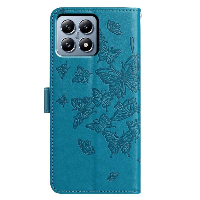 Bild 6, Xiaomi 15T Pro Fodral Med Fjäril Tryck Blå
