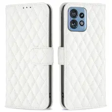 Motorola Edge 40 Pro 5G Fodral Diamond L&auml;der Vit
