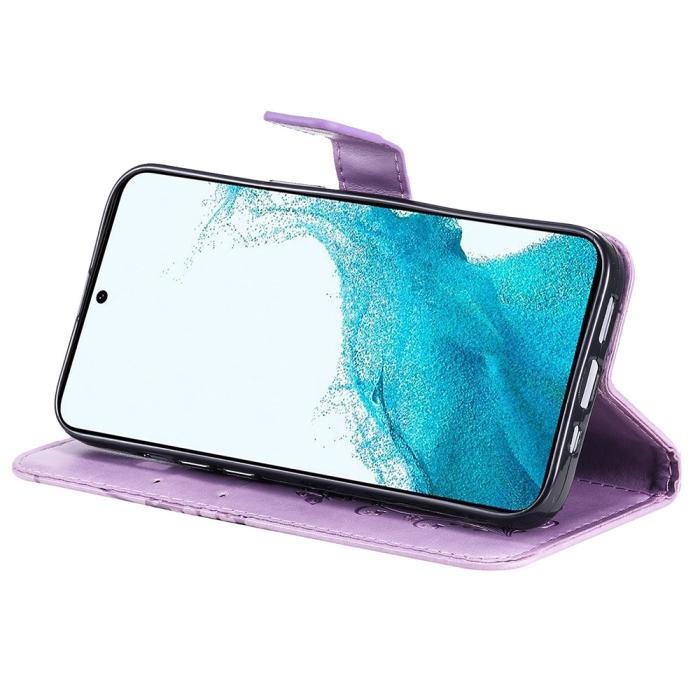 Bild 4, Samsung Galaxy S23 FE Fodral Tryckta Fjärilar Lila