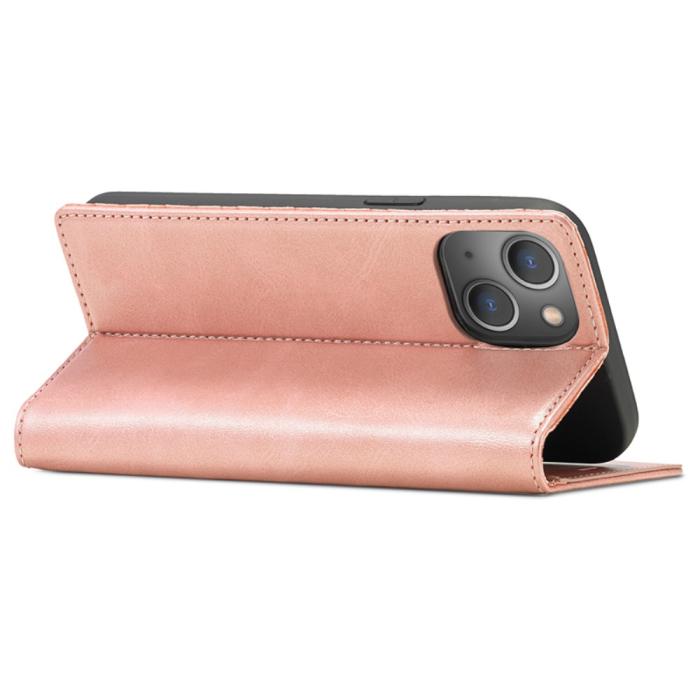 Bild 3, LC.IMEEKE iPhone 15 Fodral Flip Läder Roséguld