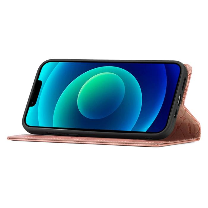 Bild 4, LC.IMEEKE iPhone 15 Fodral Flip Läder Roséguld
