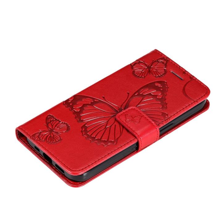 Bild 5, Samsung Galaxy S23 Plus Fodral Tryckta Fjärilar Röd