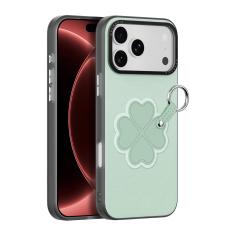 DUX DUCIS iPhone 18 Pro Skal PU-L&auml;der Kl&ouml;ver Gr&ouml;n