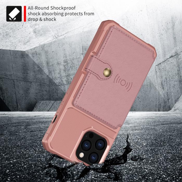 Bild 4, iPhone 13 Pro Max Skal Med Magnetisk Plånbok Roséguld