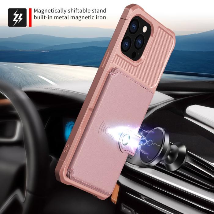Bild 6, iPhone 13 Pro Max Skal Med Magnetisk Plånbok Roséguld