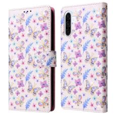 Samsung Galaxy A17 Fodral RFID L&auml;der Fj&auml;rilar / Blommor