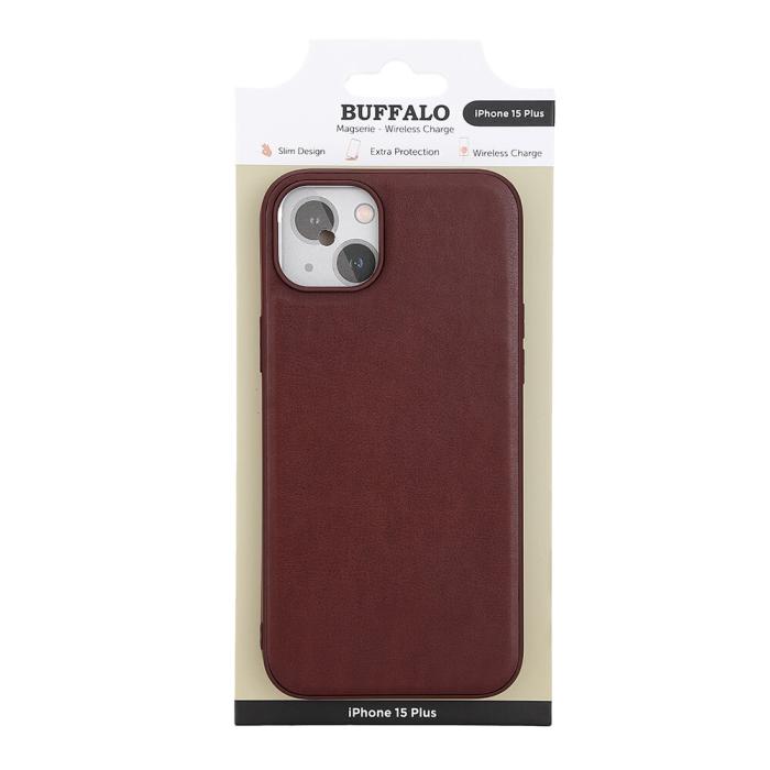 Bild 2, Buffalo iPhone 15 Plus Mobilskal MagSafe Läder Brun