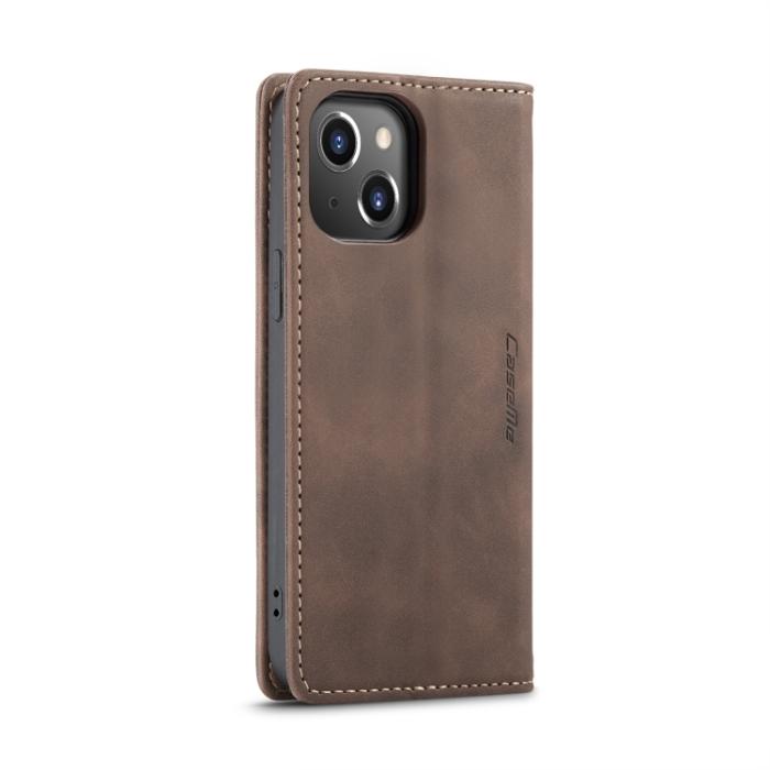 Bild 3, CASEME iPhone 14 Fodral Retro Flip Mörk Brun