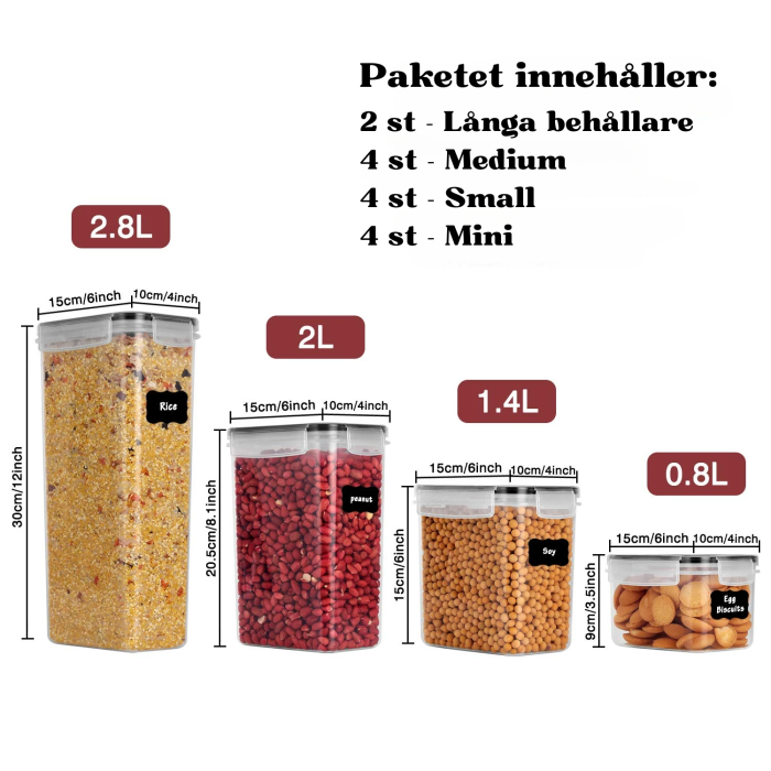 Bild 5, 14st Förvaringsburkar - Lufttäta burkar med lock