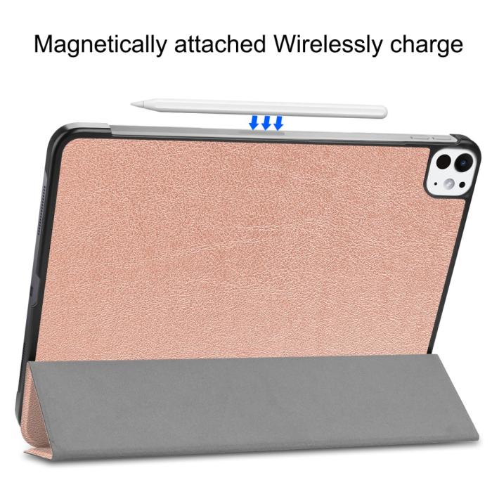 Bild 4, iPad Pro 11 2025/2024 Fodral Tri-Fold Roséguld