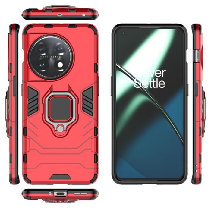 Bild 2, OnePlus 11 5G Skal Ring Hybrid Armor Röd